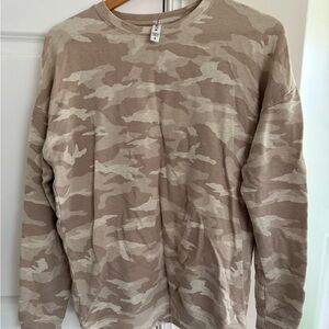 Athleta Camo Crew Neck Sweater